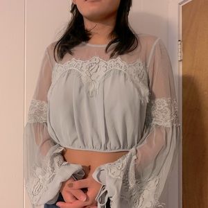 Lace Trim Blouse